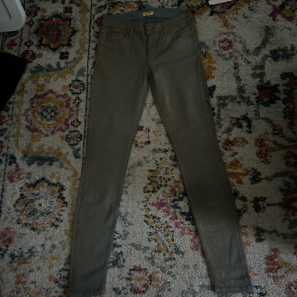 MOTHER DENIM Powder Blue Glimmer Skinny Jeans - Picture 2 of 7